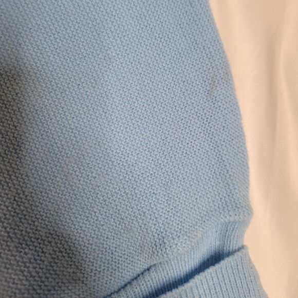 VINTAGE 80s baby blue button up Arnold Palmer v-neck cardigan sweater L - Picture 6 of 8